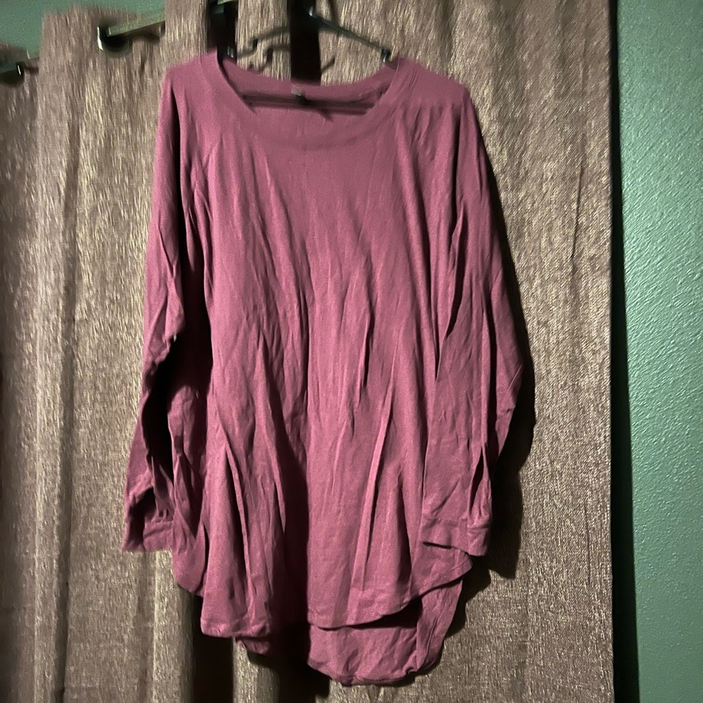 Women’s Plus Long Sleeve Shirt 2X Purple